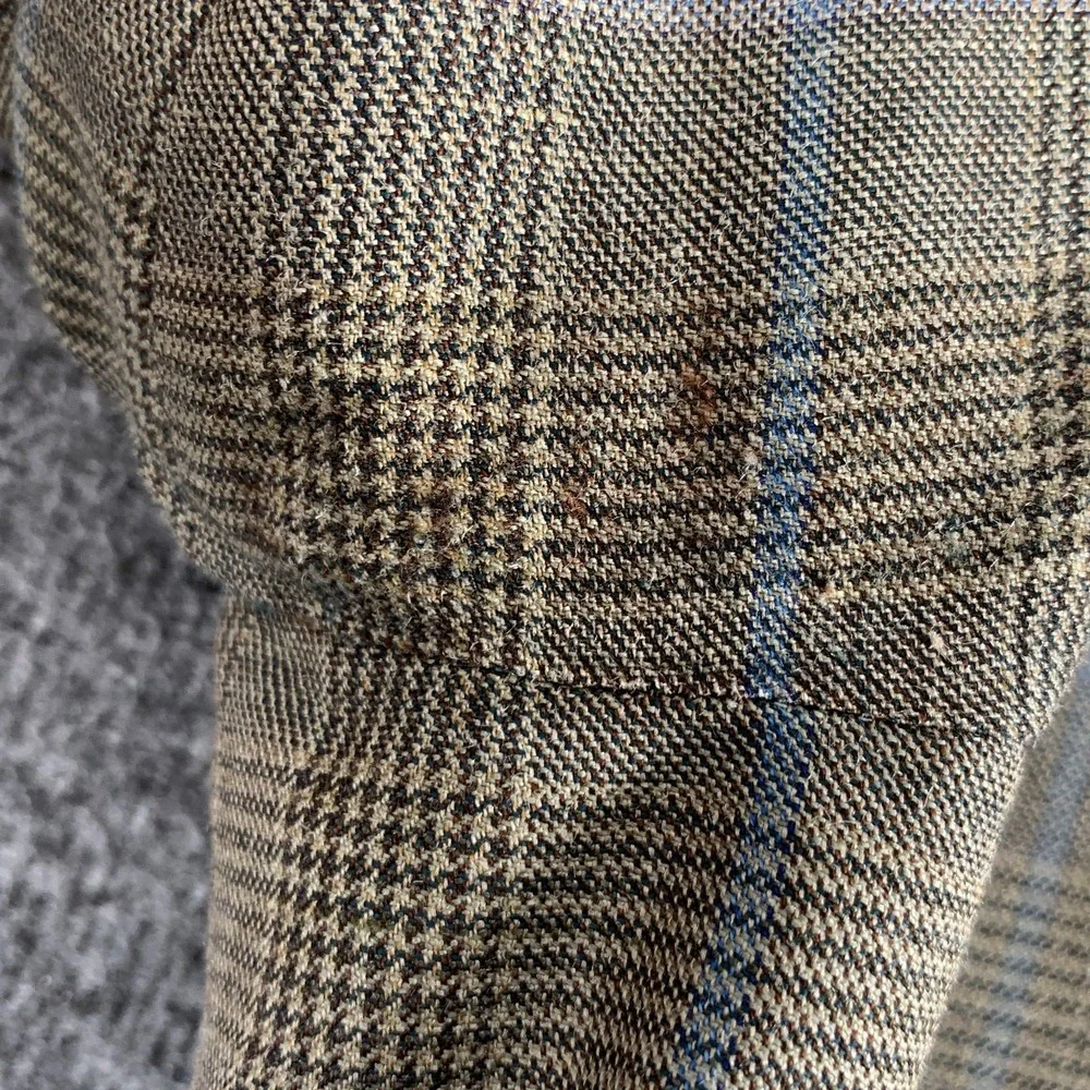 Ermenegildo Zegna Blazer Men 40R Silk Linen Glen Check Windowpane Sport Coat